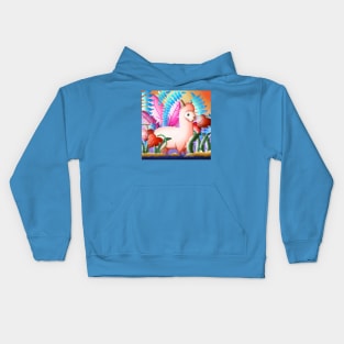 Llama in the Wonder Forest Kids Hoodie